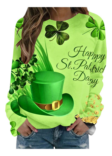 Blusa Holgada K Estampada A La Moda Del Día De San Patricio