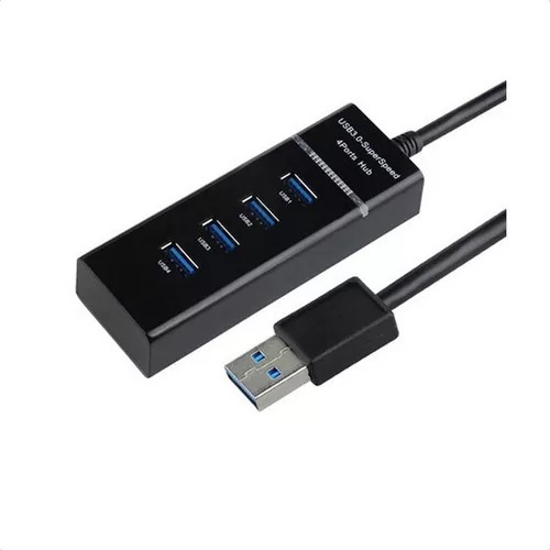 Adaptador Hub Usb 3.0 4 Puertos Bocas Luz Indicadora 30 Cm