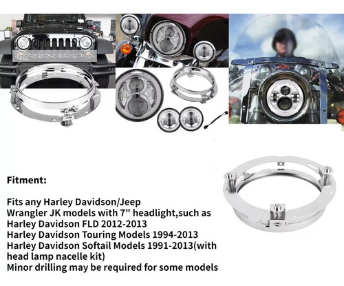 Base Faro Led Para Jeep Vw Vocho Wrangler Jk 7 Pulgadas