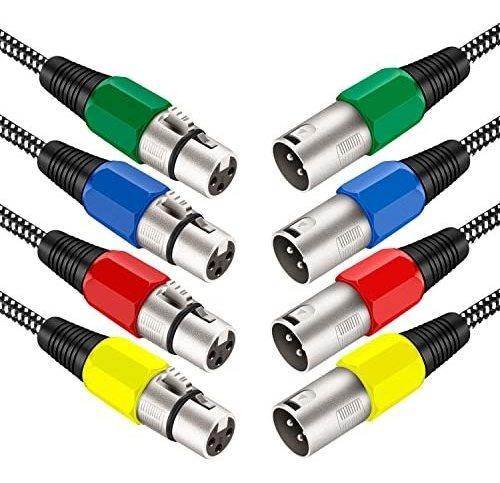 Cable Para Micrófono: Cable Xlr De 20 Pies-4 Unidades, Cable