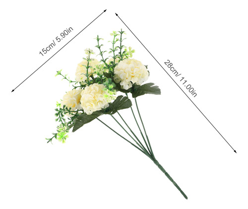 3 Flores Artificiales De Hortensia: Hortensia De Simulación