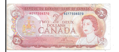 Liquido Billete De Canadá.  2 Dólares 1974