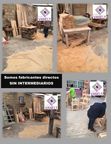 Imagen 5 de 5 de Paris Comedor Madera 4 Personas Restaurante Bar Uso Rudo