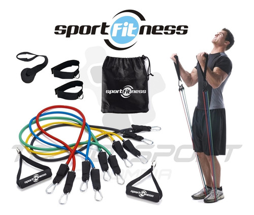 Imagen 3 de 5 de Kit Bandas Elásticas Tubulares X 10 Piezas Sport Fitness Gym