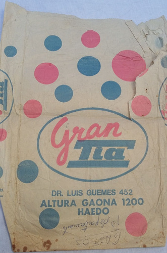 Antigua Bolsa Papel Supermercado Gran Tia Retro Vintage