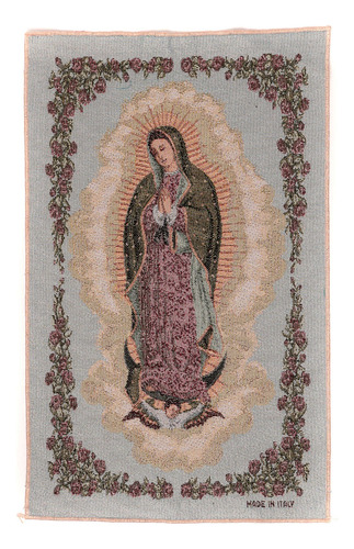 Tapiz Italiano Bordado Jacquard Virgen De Guadalupe 50x30