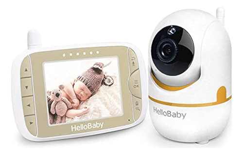 Hello Baby HB65 Cor Gold Monitor de bebê com câmera remota com zoom panorâmico e tela L
