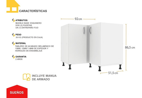 Imagen 4 de 7 de Módulo Base Esquinero Casalista® Cocina
