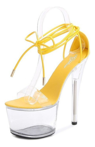 Zapatos De Mujer Sandalias De Tiras De Cristal Transparente1