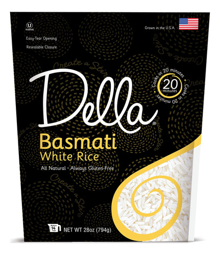 Della Rice Basmati Arroz Blanco, 28 Oz (paquete De 1)