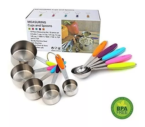 Cucharas y tazas medidoras PREMIUM para cocina, hornear, cocinar