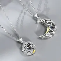 Comprar Collar Sol Y Luna Con Proyección De 100 Te Amo En Idiomas