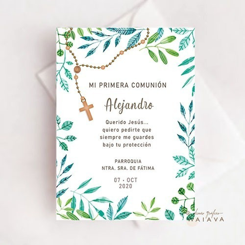 Imagen 3 de 7 de Estampas Primera Comunión Tarjetas Nenes X 4u