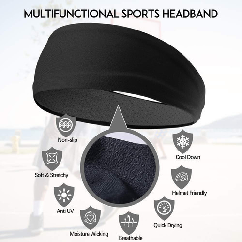 - 2pcs Diadema Deportiva Con Banda Para El Pelo