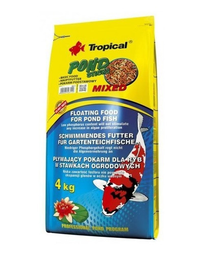 Alimento Tropical Pond Koi Mixed 4000g Goldfish Acuario 