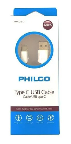 Cable Usb Tipo C, Carga Rápida, Trans. Datos, Audio & Video