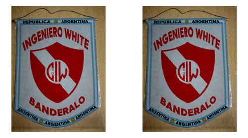 Banderin Grande 40cm Club Ingeniero White Banderalo