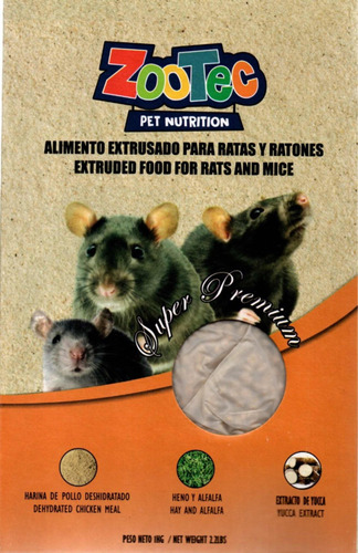 Alimento Rata Raton Extrusado Premium Ratones Roedores 1 Kg