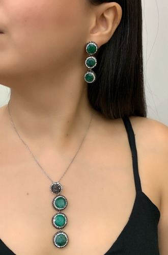 Juego Turco, Plata 925, Piedras Naturales, Estambul Joya