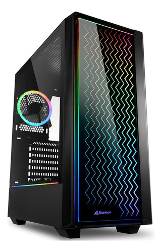 Gabinete Gamer Sharkoon Rgb Lit 200 2x Fan Vidrio Frente Led