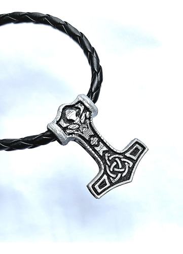 Mjolnir Colgante Martillo Thor Vikingo Dije Para Cadena/soga