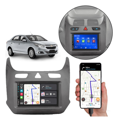 Kit Multimídia 7 Polegadas Carplay Cobalt 16 17 18 19 20 Fm
