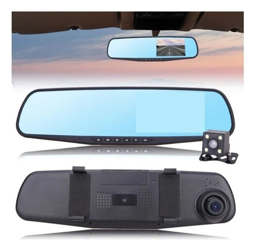 Espejo Retrovisor Con Pantalla + 2 Cámara Retroceso 12-24vt