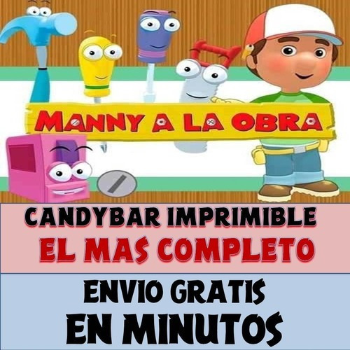 Kit Imprimible Candy Bar Many A La Obra El Mas Completo