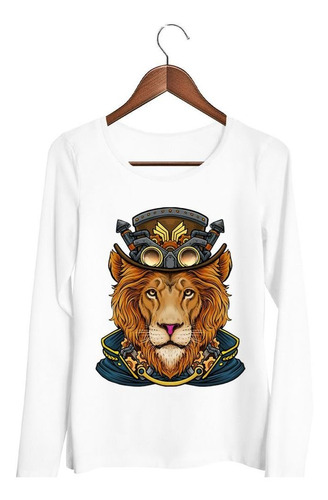 Remera De Mujer Leon Salvaje Traje Lentes Cara Ml