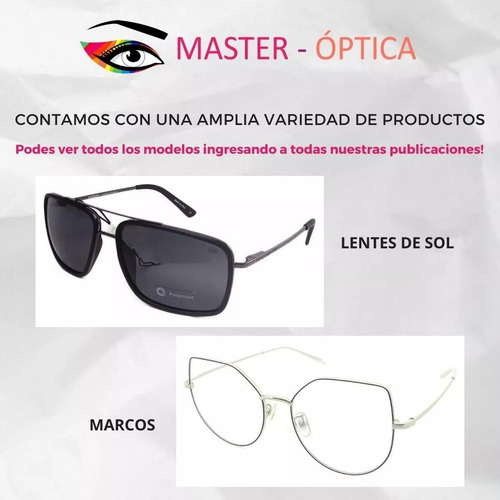 Anteojos Clip On Lentes 2256 Polarizado Uv Receta Metal Flex Plateado-celeste