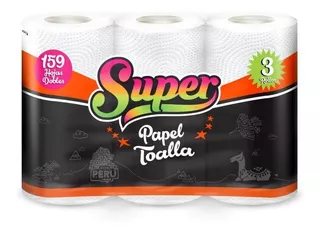 Papel Toalla Doble Hoja 9.5m Paquetex3 Super