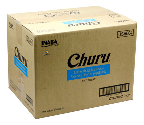 Premios Churu Snack Atún Con Vieira Caja Con 192 Pzas De 14g