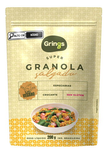 Kit C/15 Granola Salgada Especiarias 200g Grings