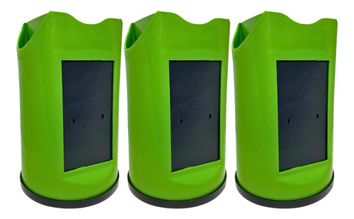 Kit 3 Porta Guardanapo 3 Em 1 Canudo Papel Tv Sachê Já Cor Verde