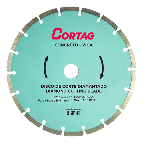 Disco Diamantado P/ Concreto Viga 230mm Cortag