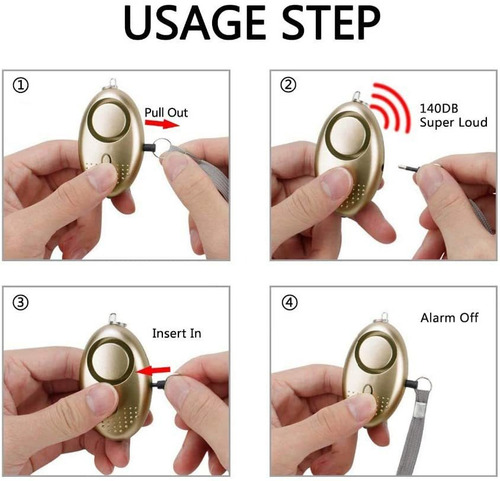 Imagen 6 de 6 de 3 Llaveros Con Alarma Antirrobo Defensiva Personal