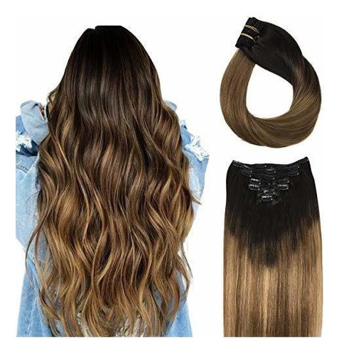 Doores 120g Clip En Extensiones De Cabello Humano Ombre Marr