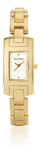 Relógio De Pulso Jean Vernier Feminino Dourado Jv07678l Cor Do Fundo Branco