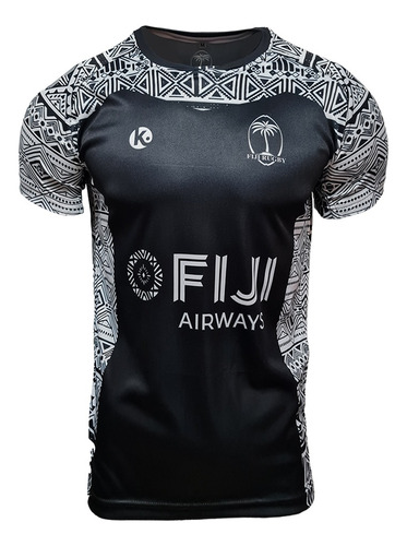 Camiseta Rugby Kapho Fiji Black Negro Niños