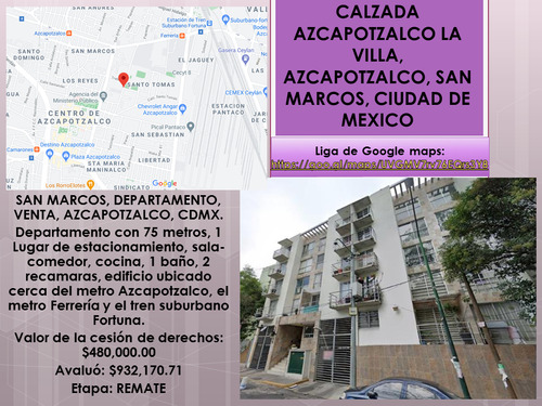 San Marcos, Departamento, Venta, Azcapotzalco, Cdmx.