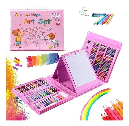 Set De Arte Maleta De Lápices 208pcs Colorear Crayones