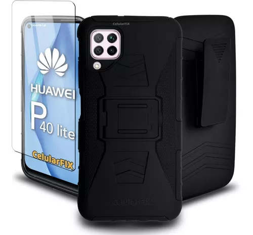 Funda para Huawei P40 Lite con protector de cámara, [3X protector de  pantalla] Funda con soporte de anillo de 360° para Huawei P40 lite con  protector