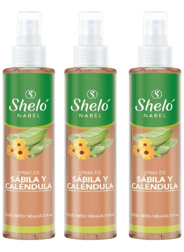 3 Pack Spray De Sábila Y Caléndula Shelo