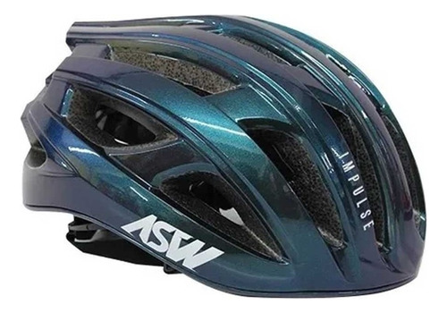 Capacete Asw Bike Impulse Oil Slick Verde In Mold Tamanho P-m