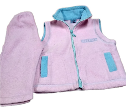 Conjunto Nena 2-3 Años Polar Chaleco Sin Manga Y Pantalon