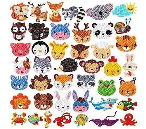 Pintura Por Diamante Kits Animales 42 Stickers 