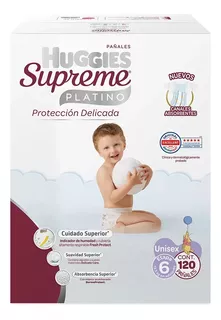 Pañales Huggies Supreme Platino Etapa 6 Con 120 Pzs Unisex