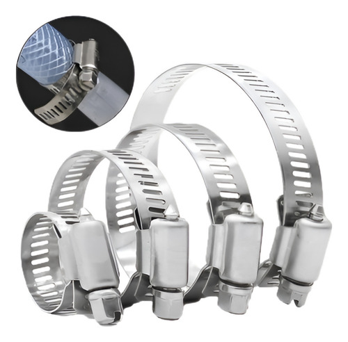 50 Abraçadeira Inox Gás Mangueira Jardim Cano Automotiva Cor Medida - 1 Pol - 2.9cmx3.3cm