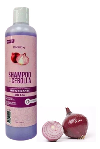 Shampoo Cebolla Anticaida Crecimiento Capilar Sin Sal 500 Ml