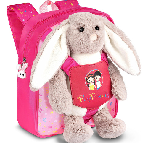 Mochila Para Niños Pequeños Con Conejito - Rosa (small)